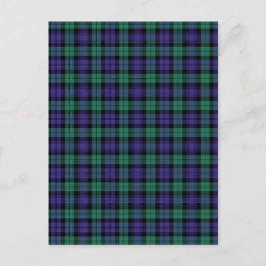 Zwart horloge Schotse Tartan Briefkaart (Voorkant)