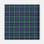 Zwart horloge Schotse Tartan Magneet (Voorkant)