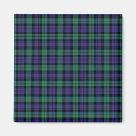 Zwart horloge Schotse Tartan Magneet