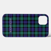 Zwart horloge Schotse Tartan naam Case-Mate iPhone Case (Achterkant (horizontaal))