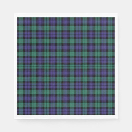 Zwart horloge Schotse Tartan Servet (Voorkant)