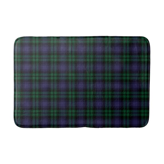 Zwart horloge Tartan, Plaid Badmat (Voorkant)