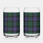 Zwart horloge Tartan, Plaid Blikvorm Glas (Voorkant)