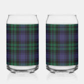 Zwart horloge Tartan, Plaid Blikvorm Glas (Links)