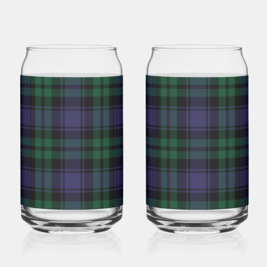Zwart horloge Tartan, Plaid Blikvorm Glas (Links)
