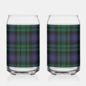 Zwart horloge Tartan, Plaid Blikvorm Glas (Rechts)