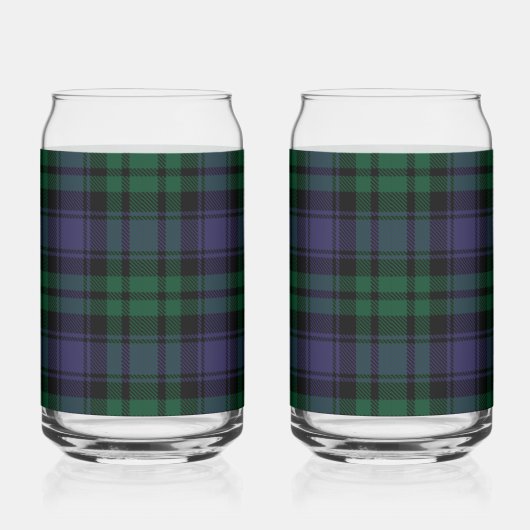Zwart horloge Tartan, Plaid Blikvorm Glas (Rechts)