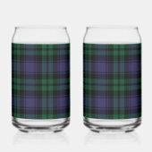 Zwart horloge Tartan, Plaid Blikvorm Glas (Achterkant)