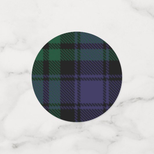 Zwart horloge Tartan, Plaid Confetti (Kleine voorkant)