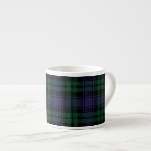 Zwart horloge Tartan, Plaid Espresso Kop (Voorkant rechts)
