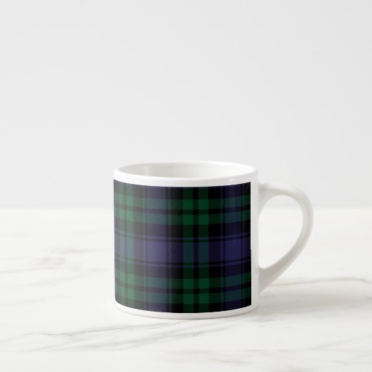 Zwart horloge Tartan, Plaid Espresso Kop (Rechts)