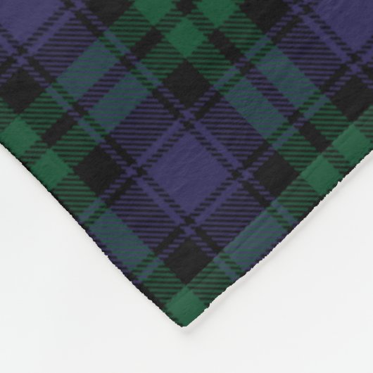 Zwart horloge Tartan, Plaid Fleece Deken (Hoek)