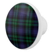 Zwart horloge Tartan, Plaid Keramische Knop (Rechts)