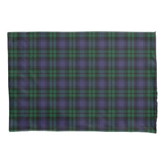 Zwart horloge Tartan, Plaid Kussensloop