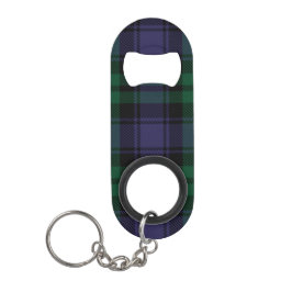 Zwart horloge Tartan, Plaid Mini Flessenopener