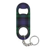 Zwart horloge Tartan, Plaid Mini Flessenopener (Achterkant)