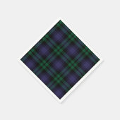 Zwart horloge Tartan, Plaid Servet (Hoek)