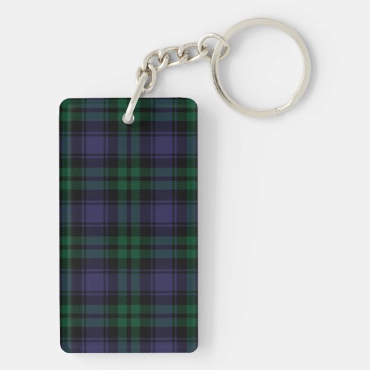 Zwart horloge Tartan, Plaid Sleutelhanger (achterkant)