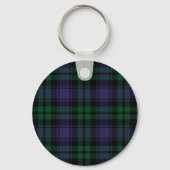 Zwart horloge Tartan, Plaid Sleutelhanger (Voorkant)