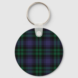 Zwart horloge Tartan, Plaid Sleutelhanger