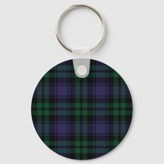 Zwart horloge Tartan, Plaid Sleutelhanger (Achterkant)