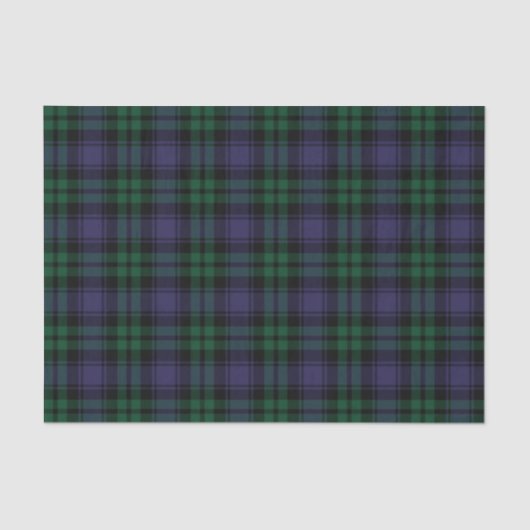 Zwart horloge Tartan, Plaid Tissuepapier (Voorkant)