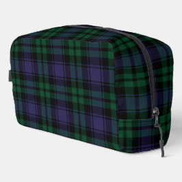 Zwart horloge Tartan, Plaid Toilettasje