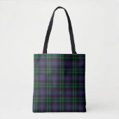 Zwart horloge Tartan, Plaid Tote Bag (Voorkant)