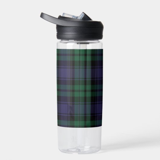 Zwart horloge Tartan, Plaid Waterfles (Rechts)