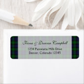 Zwart horloge Tartan Schots retouradres Etiket (Insitu)