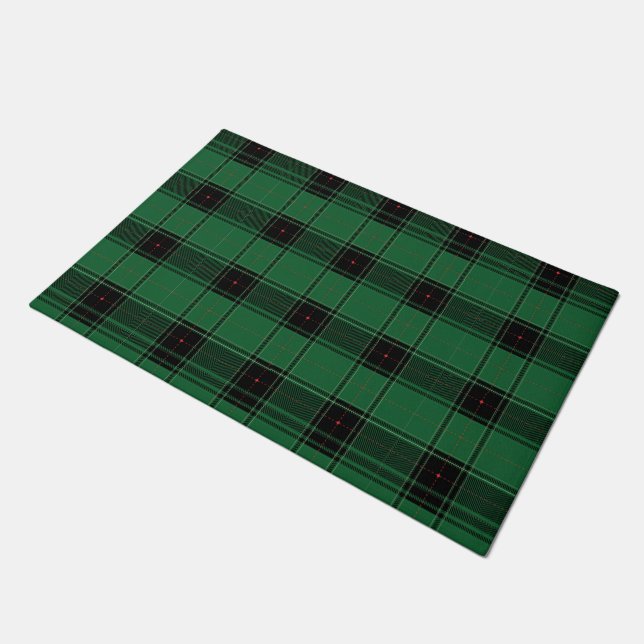 Zwart horloge Tartan stof patroon Deurmat (Schuin)