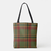 Zwart horloge Tartan stof patroon Tote Bag (Achterkant)