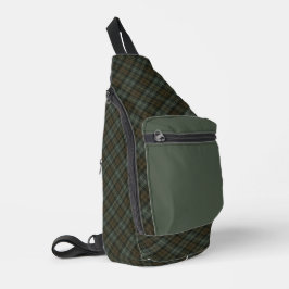 Zwart horloge Verweerde Schotse Clan Tartan Sling Bag