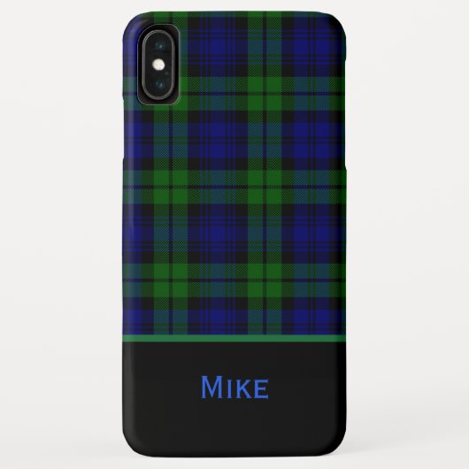 Zwart horlogebandje Monogrammed iPhone XS Max Hoes (Achterkant)