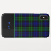 Zwart horlogebandje Monogrammed iPhone XS Max Hoes (Achterkant (horizontaal))