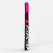 Zwart "Hot Pink" Damask Lace ID™ iPhone 5 Hoesje (Achterkant/rechts)