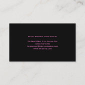 Zwart & Hot Pink Faux Folie Flat Loyalty Kaart (Achterkant)