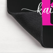 Zwart Hot Pink Monogram Muismat (Hoek)