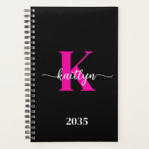 Zwart Hot Pink Monogram
