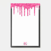 Zwart hot-roze glitter-schijven Middelgroot rechth Post-it® Notes (Voorkant)