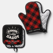 Zwart Hou van je vader vaders dag Ovenwant & Pannenlap Set (Voorkant / Achterkant)