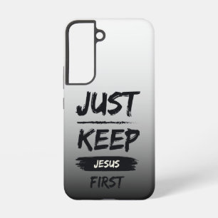 Zwart Houd Jezus eerst Samsung Galaxy Hoesje