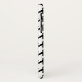 Zwart houndstooth-monogram Case-Mate iPhone case (Achterkant/links)