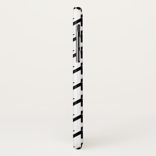 Zwart houndstooth-monogram Case-Mate iPhone case (Achterkant/links)