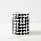 Zwart houndstooth-monogram koffiemok (Center)