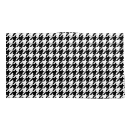 Zwart Houndstooth Rood Kussensloop (Achterkant)