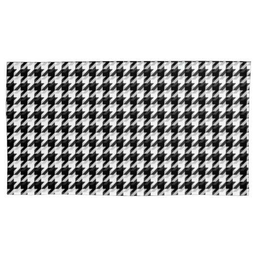 Zwart Houndstooth Rood Kussensloop (Voorkant)