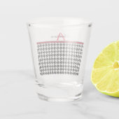Zwart Houndstooth Rood Shot Glas (Achterkant)