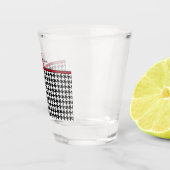 Zwart Houndstooth Rood Shot Glas (Rechts)