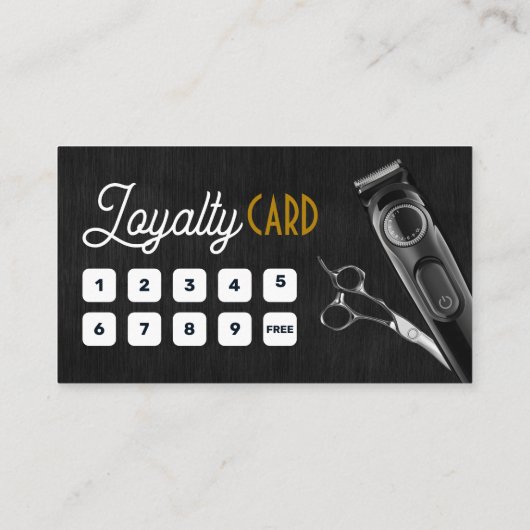 Zwart Hout Barber Shop Foto Schaar Haar Clipper Klantenkaartje (Achterkant)
